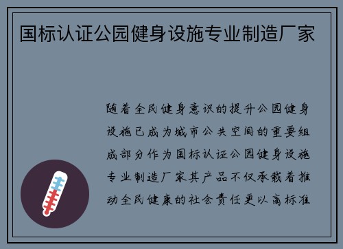 国标认证公园健身设施专业制造厂家